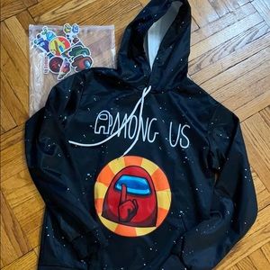 AMONG US hoodie for boys or girls with stickers